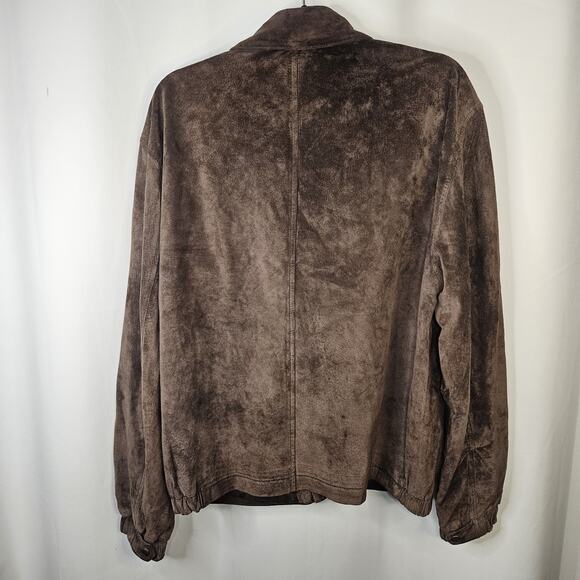 Y2K Vintage Newport Harbor Men's Classic Brown Suede Jacket Medium - Picture 4 of 11